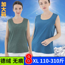 Autumn and winter womens new soft plus size double-sided velvet puffed velvet round neck warm vest bottoming vest