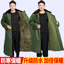 *Military cotton coat mens winter long cold-proof thickened Northeastern cotton-padded jacket cold storage cold-proof mid-length labor protection security cotton