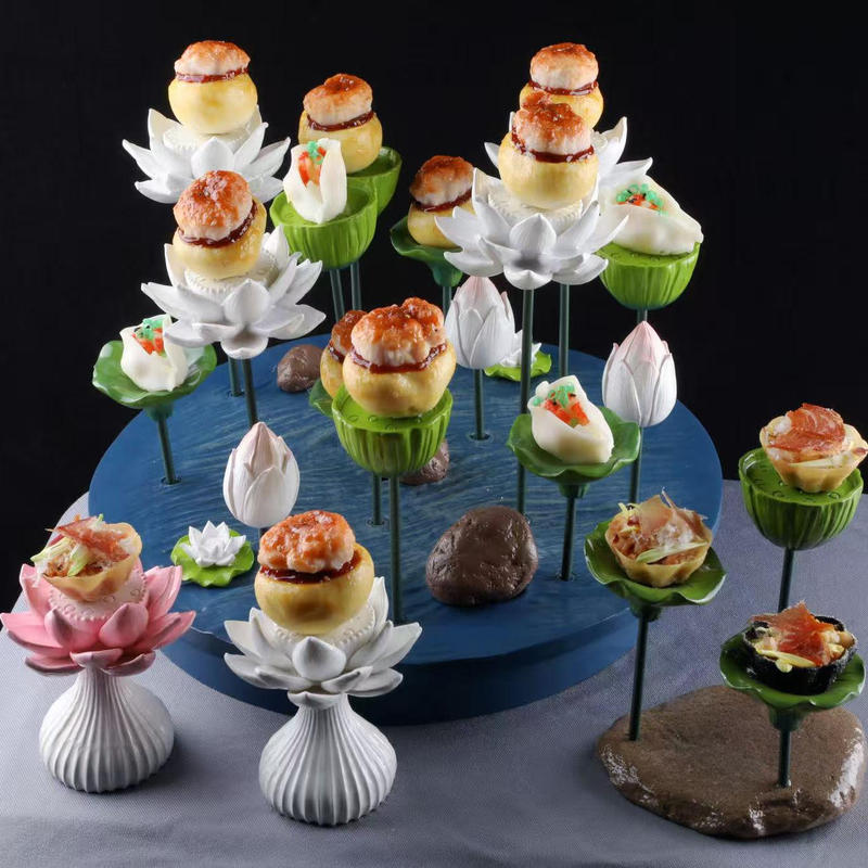 Dry Ice Tableware, Fusion Cuisine, Star-Rated Afternoon Tea, White Lotus Creative Lotus Plate, Atmospheric and Emotional Value Tableware