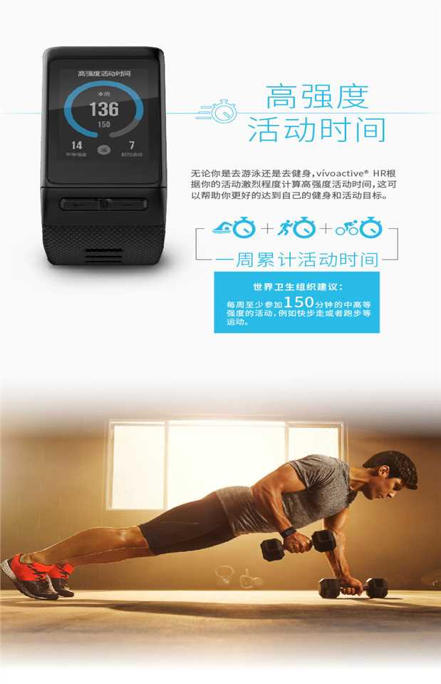 Đồng hồ đo nhịp tim quang điện tử Garmin Garmin vivoactive HR - Giao tiếp / Điều hướng / Đồng hồ ngoài trời đồng hồ thể thao nữ