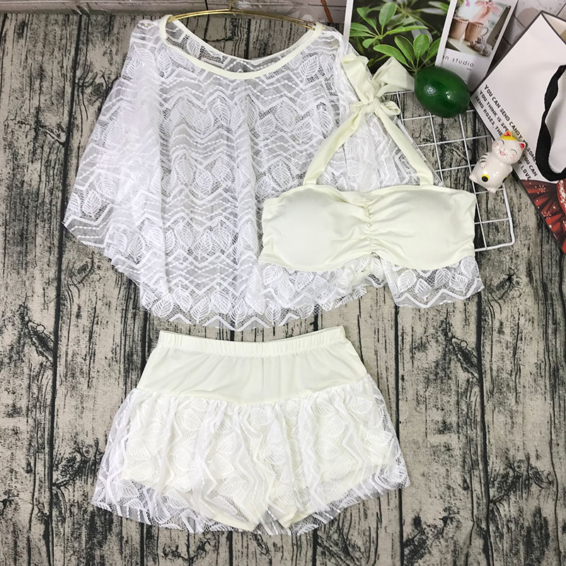 Nước hoa chia nhỏ áo tắm nữ ba mảnh gợi cảm giảm béo bụng váy kiểu phẳng góc bảo thủ rắn màu áo tắm nóng mùa xuân bikini 2 mảnh màu đỏ