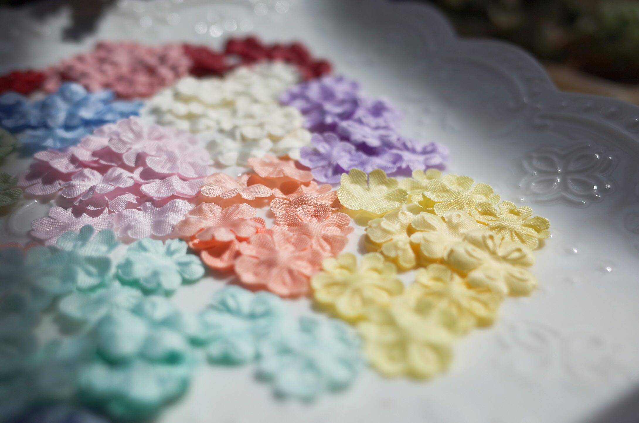 15mm bjd mini satin satin three-dimensional 1 5cm indentation 5-petal round head flower va coat with chromatic aberration