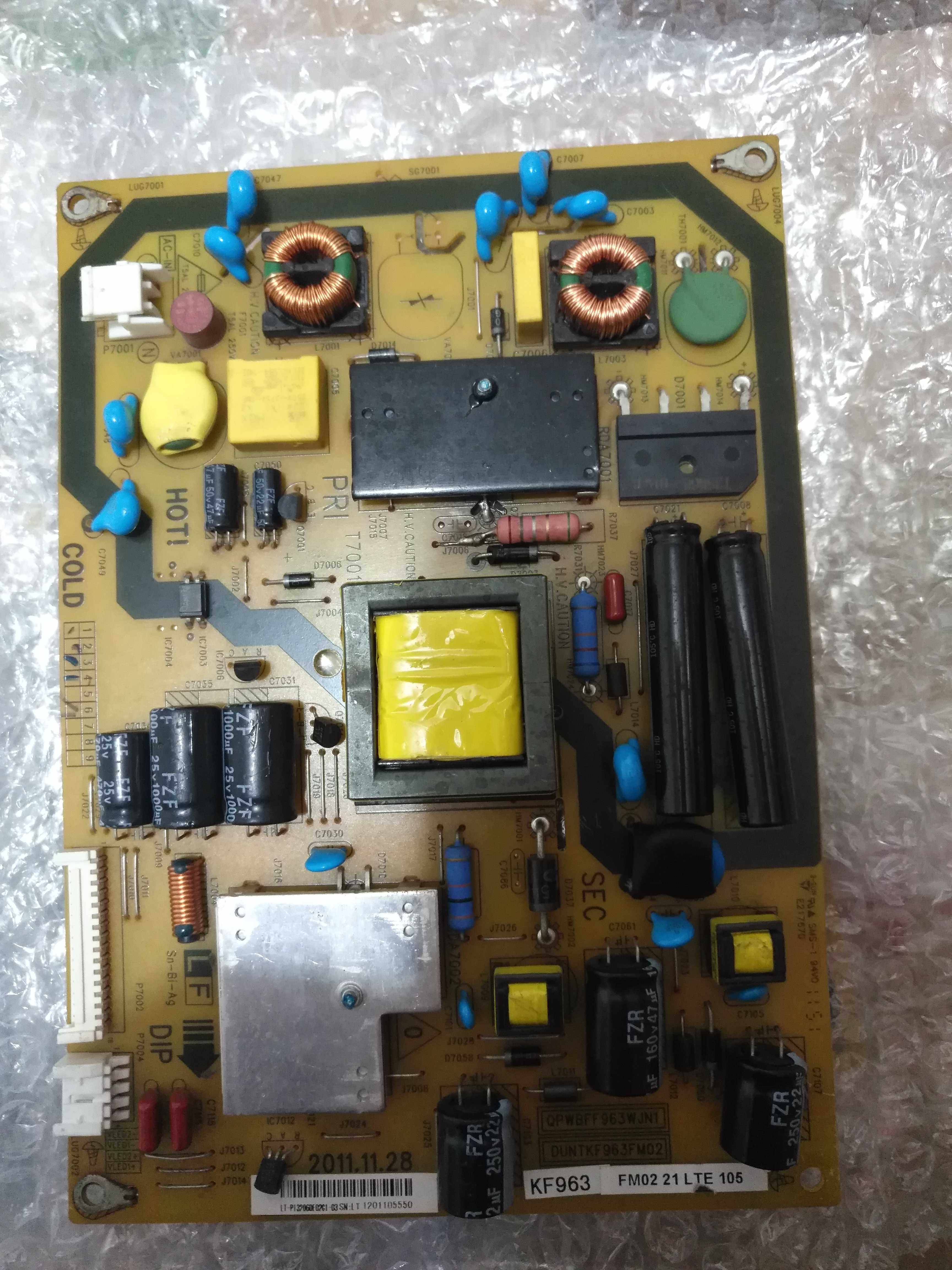 Disassemble Sharp LCD-32LX440A Power Board QPWBFF963WJN1 DUNTKF963FM02 KA963