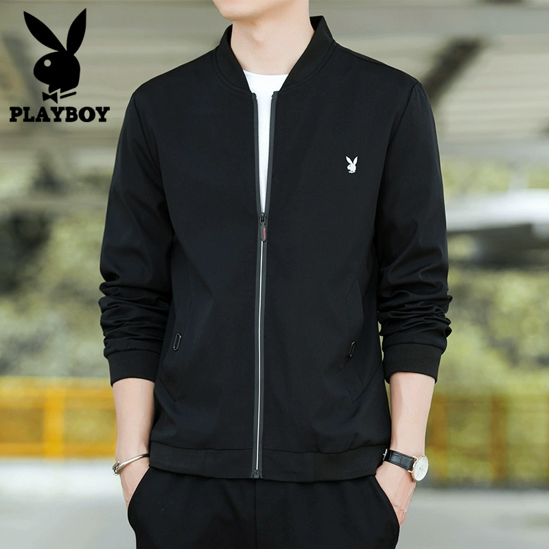 Áo khoác nam Playboy phiên bản Hàn Quốc của xu hướng đồng phục bóng chày mỏng mỏng giản dị - Cao bồi