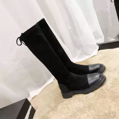 (Please warehouse special price) do not return knee boots, women's long tube flat bottom elastic boots plus velvet boots women