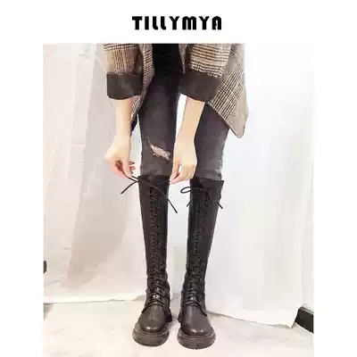 Boots women's winter riding boots strap 2021 autumn new boots women's knee-high boots stretch thin boots