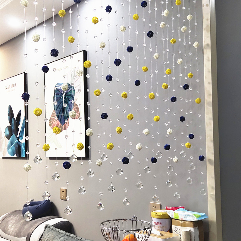 Crystal bead curtain partition window living-room dining room Aisle Genguan Make-up Room Feng Shui Door Curtain Home Decoration Net Red Curtain