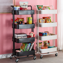 Four-storey trolley rack bedroom kitchen living room snacks movable wheeled shelf home cheap storage rack