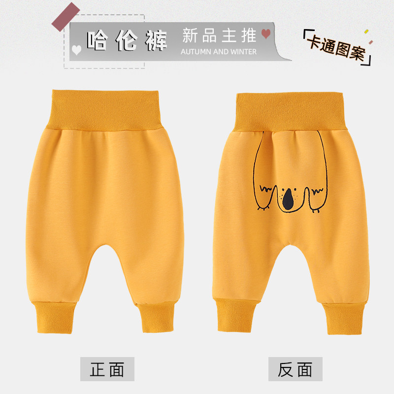 New baby pants new male baby big pp pants plus velvet thickened spring clothes female children's butt pants children's outer wear cotton pants