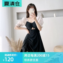 Girls  time 2021 new swimming clothes womens summer cover belly show thin chest fairy conservative seaside one-piece sexy