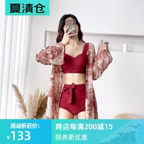 Girls  time swimwear Womens summer belly cover thin three-piece sexy ins wind 2021 new split bikini