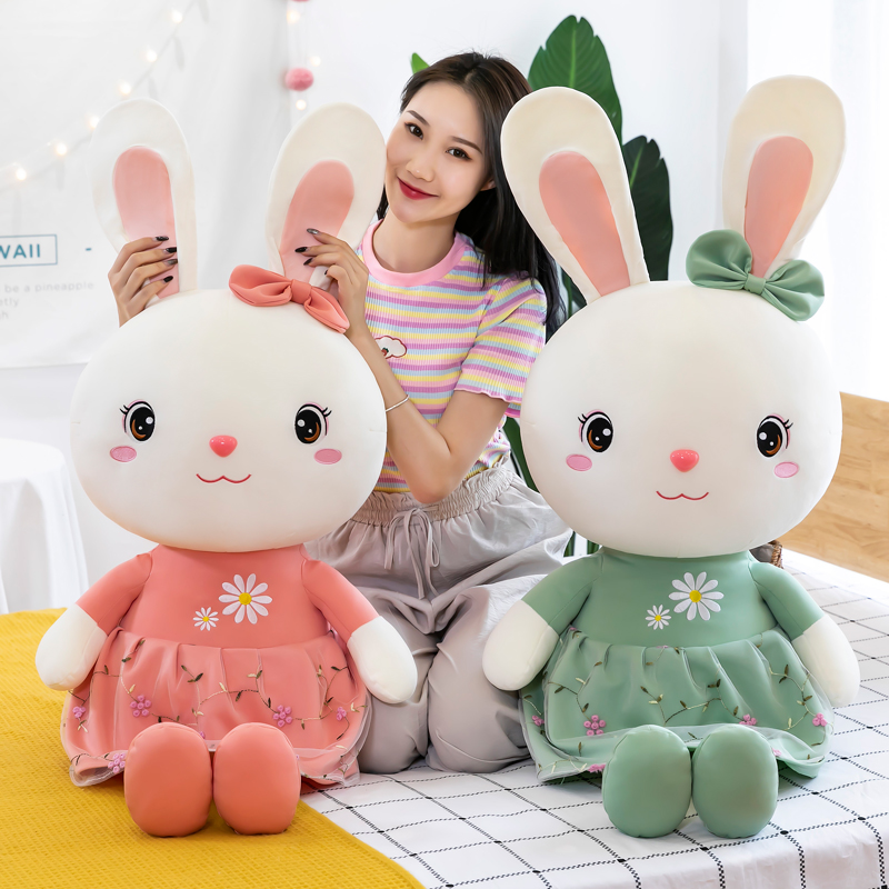 Rabbit Plush Doll Little White Rabbit Doll Doll Cute Sleeping Doll Bed Super Cute Pillow Girl Gift