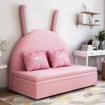 Cute sofa bed Foldable double purpose Multi-purpose living room Small family type single sitting and sleeping net red to sleep