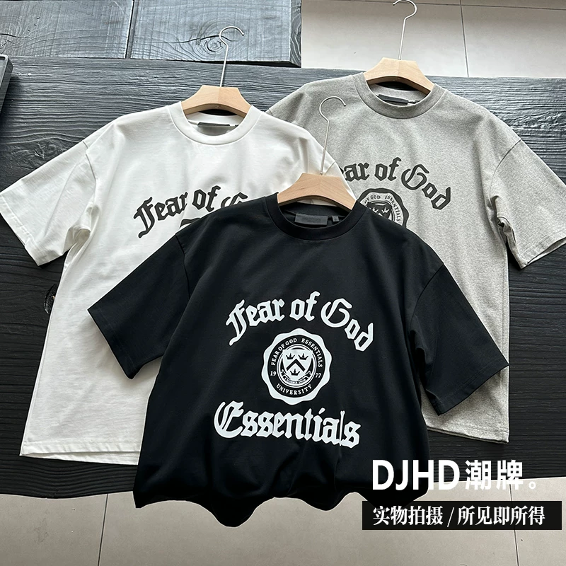 ESSENTIALS ZONE New American trendy brand casual Sanskrit badge couple short-sleeved T-shirt for men