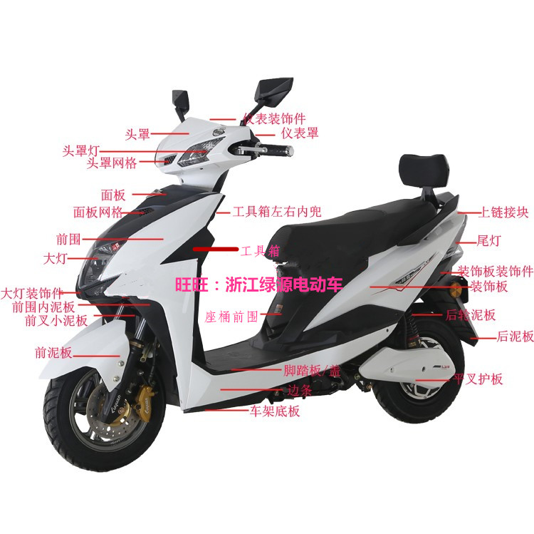 Green Source Electric Vehicle Housing Front Containment Panel Head Hood Meter Hood Shell Large Ring Champ Lengthened Foot Pedal