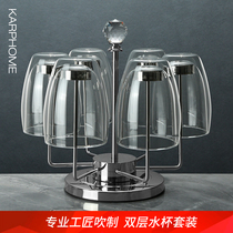 Cup set home living room simple modern glass light luxury heat insulation tea cup double heat resistant Cup heat insulation pot