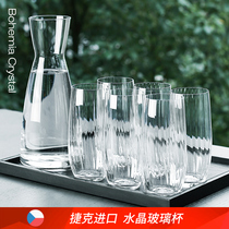 European-style heat-resistant high temperature Net red transparent crystal glass set household teacup living room Nordic water tea set