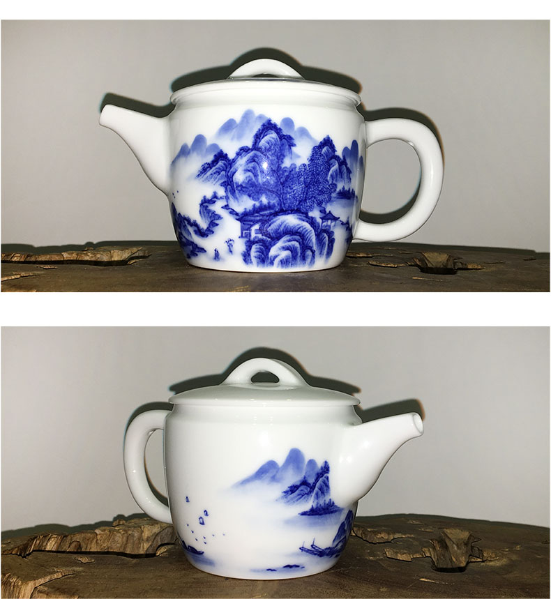 Cheng DE xuan tea set, jingdezhen ceramic high - grade hand - made checking porcelain teapot tea 21 cui peak is superimposed