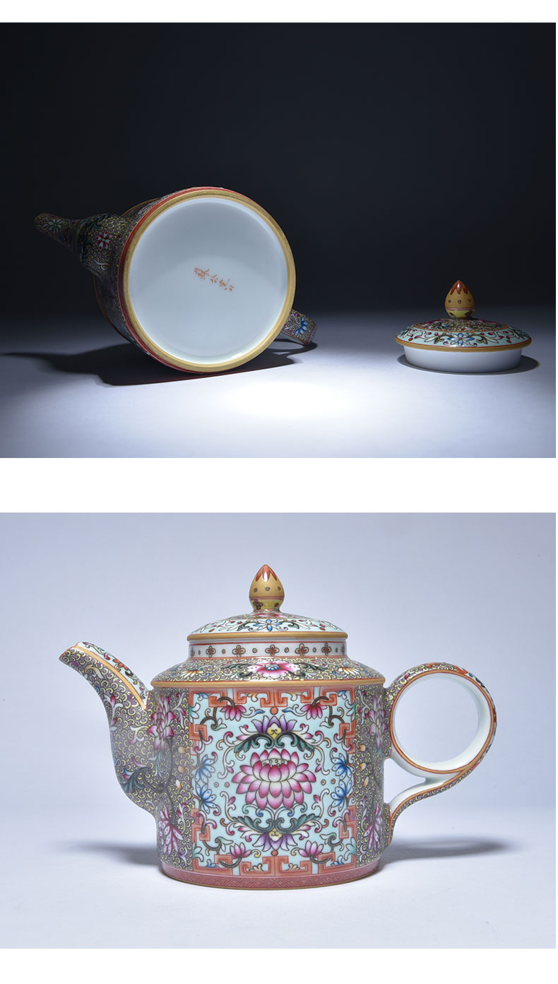 Cheng DE xuan, pure manual jingdezhen ceramics powder enamel pot su gong tie up treasure to 9 liters