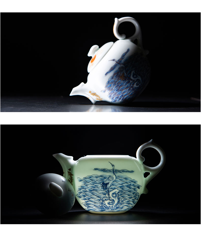 Jingdezhen kung fu tea set hand - made color craft teapot cheng DE hin # 52, fights the teapot yipin promotion