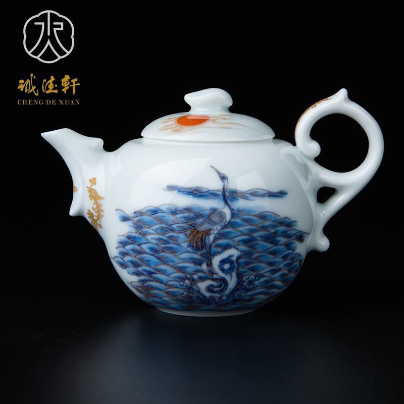 Jingdezhen kung fu tea set hand - made color craft teapot cheng DE hin # 52, fights the teapot yipin promotion