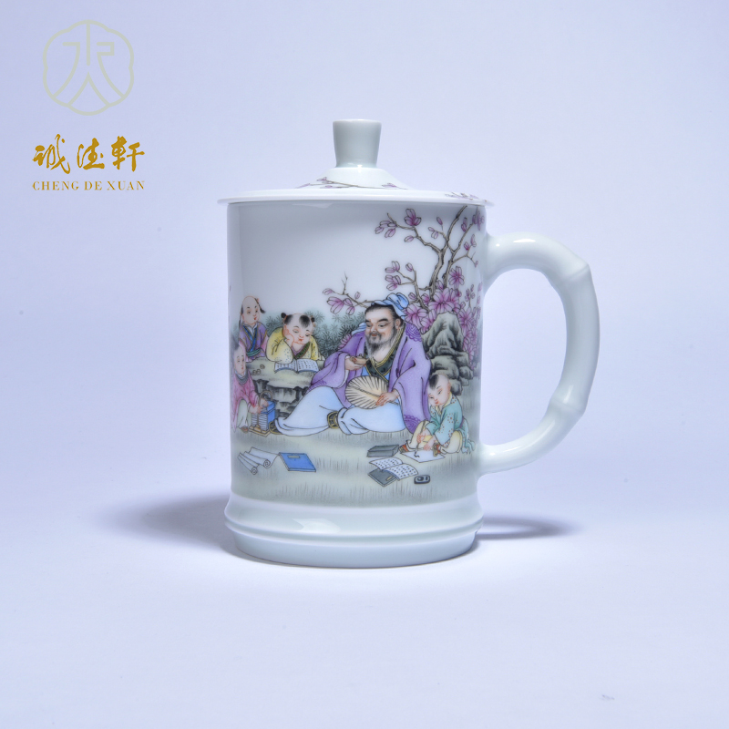 Cheng DE xuan jingdezhen porcelain tea set gift hand - made office cup master cup pastel ents 1 cup one hundred