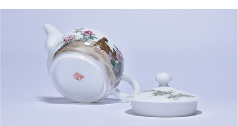 Cheng DE xuan jingdezhen upscale boutique kung fu tea kettle hand - made famille rose 14 live anping the teapot