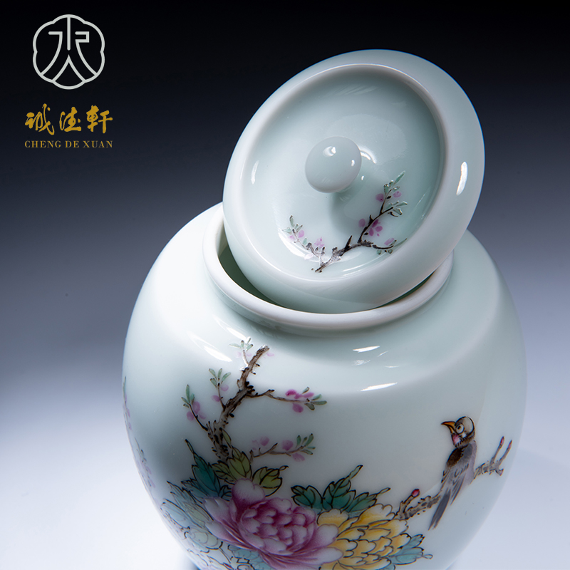 Cheng DE hin jingdezhen ceramic kung fu tea set, pure manual pastel caddy fixings 60 fu rong renshi