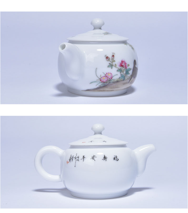 Cheng DE xuan jingdezhen upscale boutique kung fu tea kettle hand - made famille rose 14 live anping the teapot