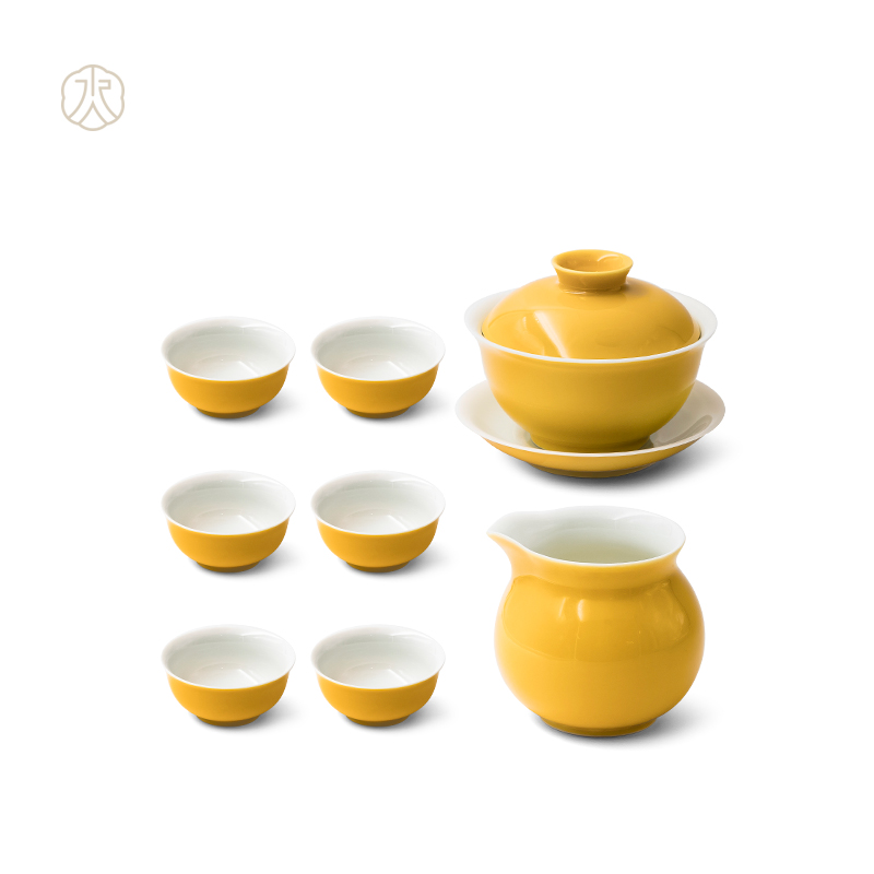 [spot] cheng DE hin kung fu tea set, jingdezhen ceramic checking 8 first set of color glaze ground is introduced