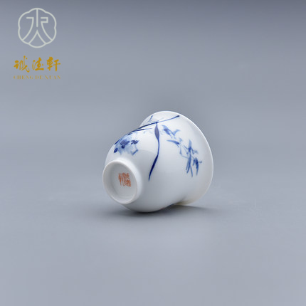 "Custom" cheng DE hin kung fu tea set, jingdezhen blue and white porcelain hand - made ultimately responds a cup of 25 single CPU XiangYuan orchid