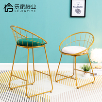 Nordic bar chair Light luxury household high stool backrest stool High bar stool Dresser chair Cute bedroom for girls