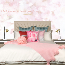  Girl pink childrens model room bedding Villa hotel 11-piece modern model room bedding light