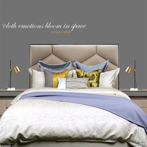  New yellow element model room bedding Light luxury high-end villa hotel modern model room bedding
