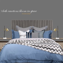 New sky blue soft decoration model room bedding Light luxury high-end villa hotel modern model room bedding