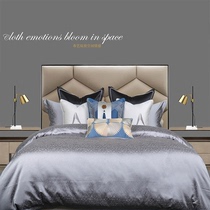  New blue element model room bedding Light luxury high-end villa hotel modern model room bedding