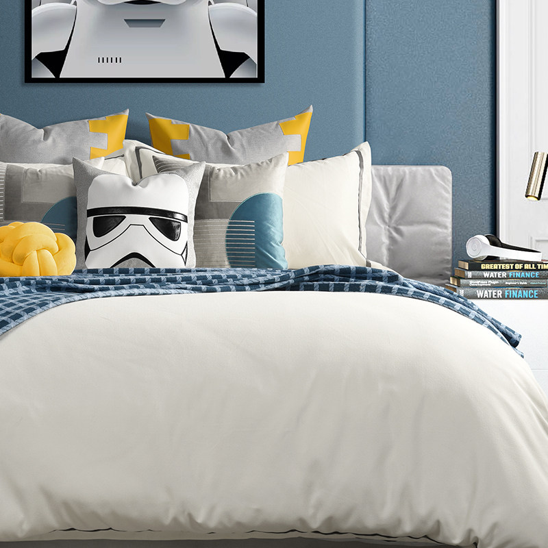 Space gray boy children's model room bedding high-grade modern model room bedding light luxury pillow blanket