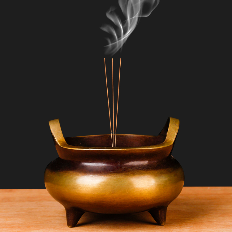 Pure Copper size Home Incense Stove Room dedicated to Buddha Incense Stove Lavender incense stove Line Incense Inserts Xuan Stove Sandalwood Stove