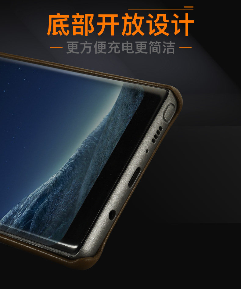XOOMZ Business Style Handmade Genuine Lambskin Leather Back Cover Case for Samsung Galaxy Note 8