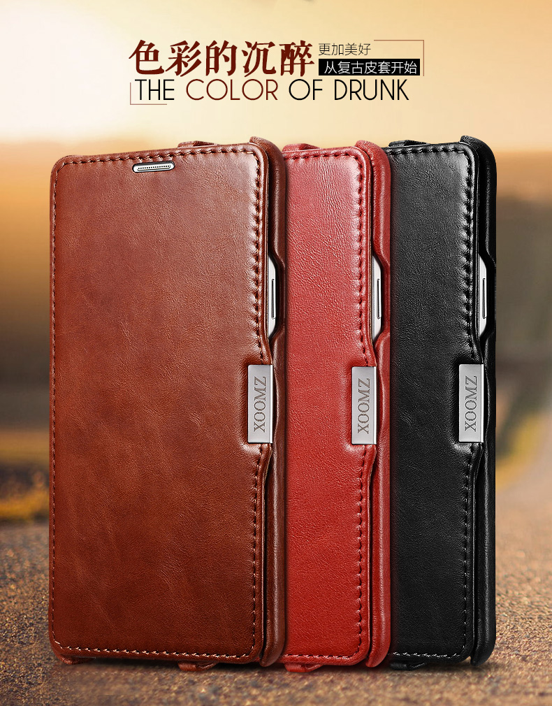 iCarer Vintage Series Side Open Handmade Genuine Cowhide Leather Case Cover for Samsung Galaxy Note 4