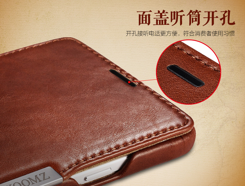 iCarer Vintage Series Side Open Handmade Genuine Cowhide Leather Case Cover for Samsung Galaxy Note 4