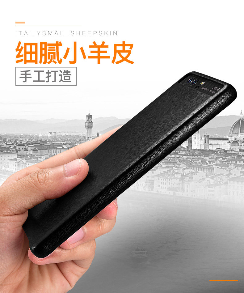 XOOMZ Business Style Handmade Genuine Lambskin Leather Back Cover Case for Huawei P10 Plus & Huawei P10