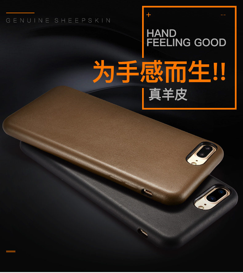 XOOMZ Business Style Handmade Genuine Lambskin Leather Back Cover Case for Apple iPhone 8 Plus & iPhone 8 & iPhone 7 Plus & iPhone 7
