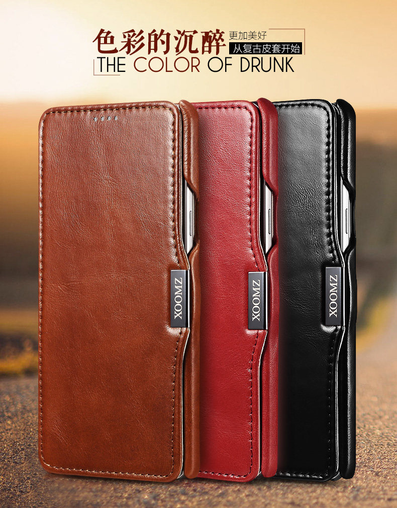 iCarer Vintage Series Side Open Handmade Genuine Cowhide Leather Case Cover for Samsung Galaxy Note 5