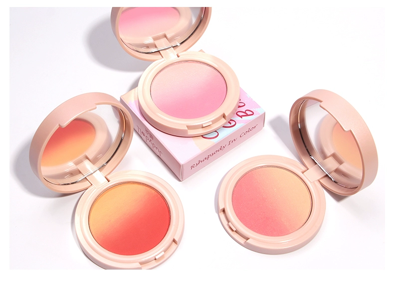 Màu da cam Judydoll Ảo Tri-Màu Gradient Blush Dưỡng Ẩm Lâu Dài Tự Nhiên Có độ bóng cao Rouge White Gold Orange