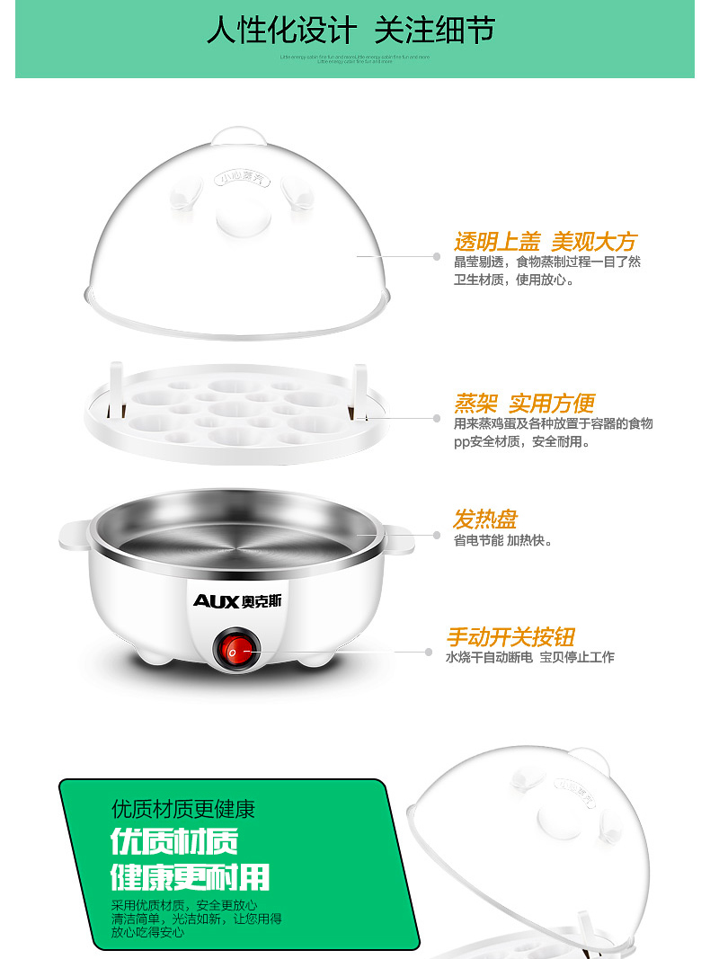 Nồi trứng điện đa năng hấp trứng nhỏ đơn đôi trứng hầm 羹 tạo tác tại nhà máy ăn sáng - Nồi trứng nồi bear 1.6 l