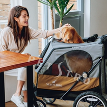 pei des pet cart 705GX-bearing 55kg double door convertible disability hip old dogs dog Brown