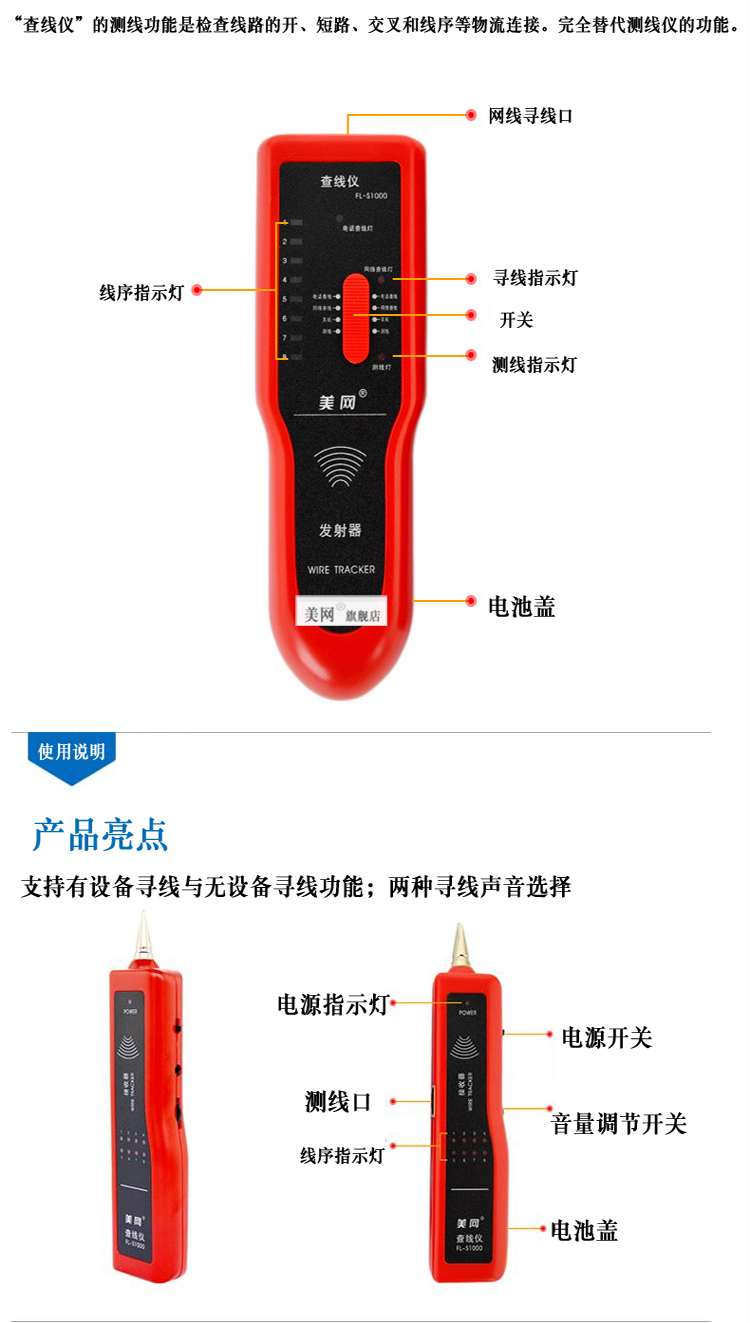 Công cụ phần cứng mạng của Hoa Kỳ Công cụ tìm đường kẻ tìm FL-S1000 hỗ trợ chuyển đổi săn trực tiếp - Thiết bị & dụng cụ