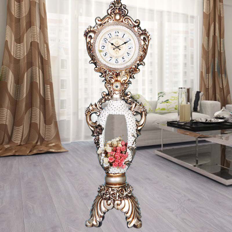 Living Room Landing Bell Flower Arrangement Standing Bell Eurostyle Antique Clock Large Standing Watch Villa Landing Brief seat bell
