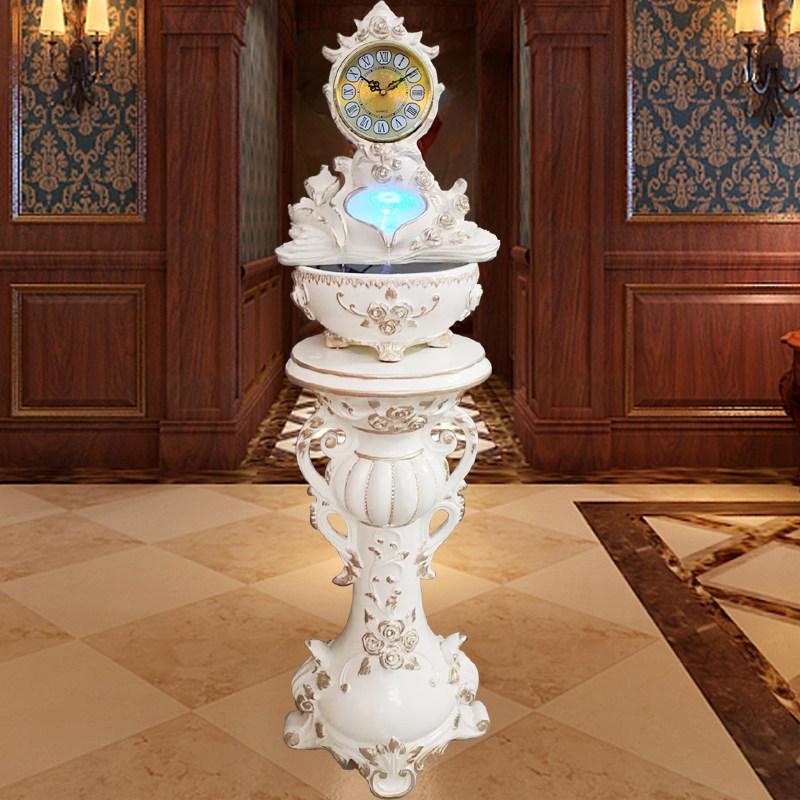 Living room floor clock European-style flowing water fountain floor pendulum with water view fountain Creative Merchants Opening Gift Decorations
